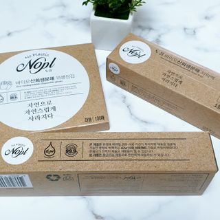 노플(NOPL) 노플 친환경 바이오 산화 생분해  항균 일회용 위생 비닐장갑 100매 + 지퍼백 소형, 대형 — 4점을 준 리뷰어가 2021년 9월 올린 사용 사진