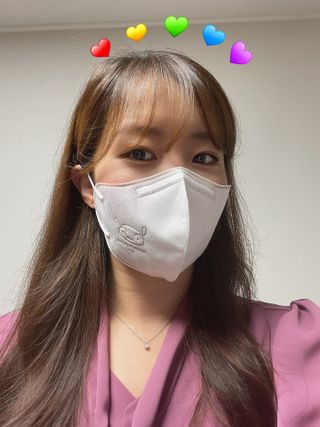 [숨그림]  덴탈마스크 짱구 우리아이 그리고 내가 쓰는 믿을수있는 케릭터 마스크  16종 — 5점을 준 리뷰어가 2021년 10월 올린 사용 사진