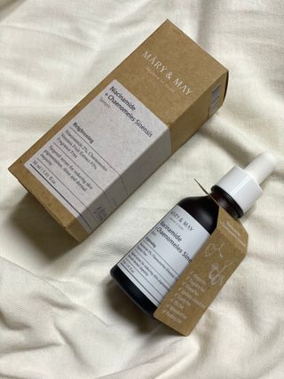 마리엔메이 히알루로닉스 세럼 ,나이아신아마이드 모과 세럼, 마린콜라겐 세럼, 청귤 흰목이버섯 추출물 세럼 — 5점을 준 리뷰어가 2021년 10월 올린 사용 사진