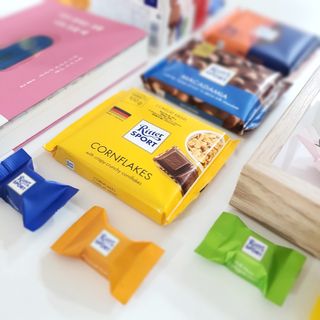 리터스포트 컬러풀 버라이어티 2종, 넛셀렉션 1종, 카카오셀렉션 1종, 초코큐브 초콜릿믹스 — 5점을 준 리뷰어가 2021년 1월 올린 사용 사진
