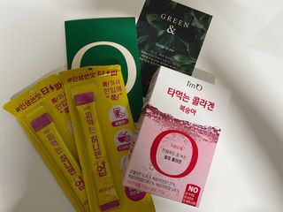 [음료수 대신 가능!]  빠르게 흡수되는 아임오 타먹는 콜라겐 1박스 — 4.5점을 준 리뷰어가 2023년 3월 올린 사용 사진