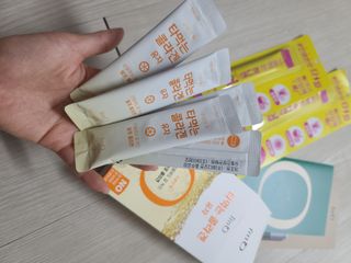 [음료수 대신 가능!]  빠르게 흡수되는 아임오 타먹는 콜라겐 1박스 — 5점을 준 리뷰어가 2023년 4월 올린 사용 사진