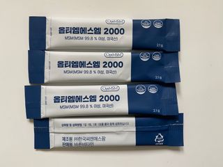 바른비타민 옵티엠에스엠2000 1박스 60포 관절 연골 복합건강기능식품 — 3점을 준 리뷰어가 2021년 7월 올린 사용 사진