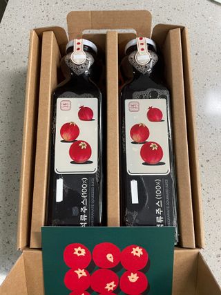 [바이윙클] 페르시아 유기농 석류 착즙주스 750ml 2병 + 선물박스 세트 — 5점을 준 리뷰어가 2022년 3월 올린 사용 사진