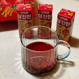 [롯데칠성] 야채듬뿍 더'진한 [롯데칠성] 야채는 이제 COLORFULL! 야채듬뿍  더 진한 레드 4개 +퍼플 4개 (총 8개) — 5점을 준 리뷰어가 2023년 6월 올린 사용 사진