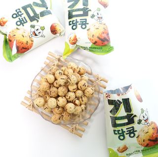 오리온 오징어땅콩의 짭짤고소 신제품, 구운김땅콩 — 5점을 준 리뷰어가 2022년 5월 올린 사용 사진