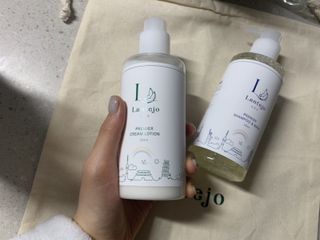 란떼쥬 프르미에 스킨케어 샴푸앤바스 + 크림로션 베이직 세트 — 4점을 준 리뷰어가 2021년 12월 올린 사용 사진