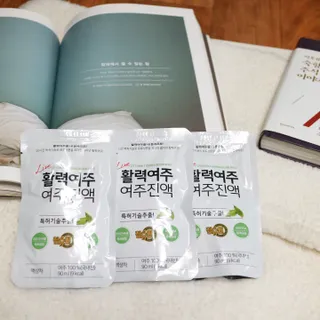 참유원 특허제조 활력 여주진액 여주즙 50포 — 5점을 준 리뷰어가 2022년 1월 올린 사용 사진