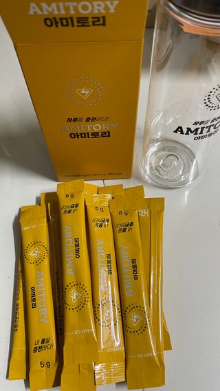 주식회사 씨크릿비에프랩 마시는 아미노산 아미토리 열대과일맛 14포 [1포, 5g / 보틀증정] — 4점을 준 리뷰어가 2023년 1월 올린 사용 사진