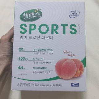 셀렉스스포츠 [복숭아맛] 셀렉스 스포츠 웨이 프로틴 파우더 스틱형 — 5점을 준 리뷰어가 2021년 5월 올린 사용 사진
