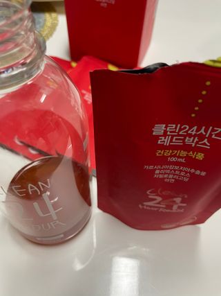 클린24시간 레드박스 1BOX(5포) + 전용보틀(500ml) — 5점을 준 리뷰어가 2024년 1월 올린 사용 사진