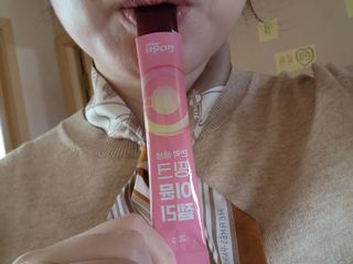 [인디닥터] 면역 생생 핑크 이뮨 젤리 — 5점을 준 리뷰어가 2022년 3월 올린 사용 사진