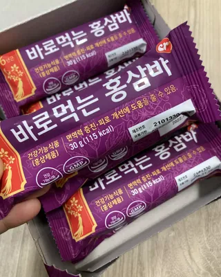 씨알푸드 건강기능식품 6년근 홍삼 함유, 바로먹는 홍삼바 30g 12개입 — 4.5점을 준 리뷰어가 2022년 3월 올린 사용 사진