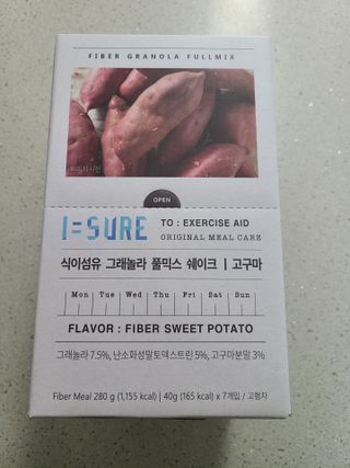 다미즐 [아이슈어] 맛있는 관리의 시작 그래놀라 풀믹스 쉐이크 4종 택 1/7일분/초콜릿, 고구마, 곡물, 바나나 — 5점을 준 리뷰어가 2021년 4월 올린 사용 사진