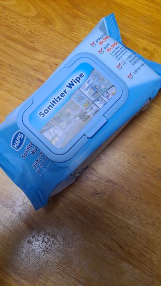 햅스 세균없는 주방 대형 2팩, HAPS sanitizer wipe — 5점을 준 리뷰어가 2022년 2월 올린 사용 사진