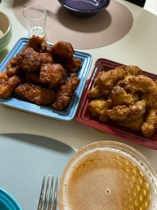 [교촌치킨 영등포역점] 치킨 메뉴 중 택1 — 4점을 준 리뷰어가 2021년 1월 올린 사용 사진