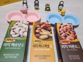 짜먹는 이지견과 짜먹는 이지아몬드, 짜먹는 이지허니피넛, 짜먹는 이지캐슈넛 각 10g X  10포 — 4점을 준 리뷰어가 2021년 2월 올린 사용 사진