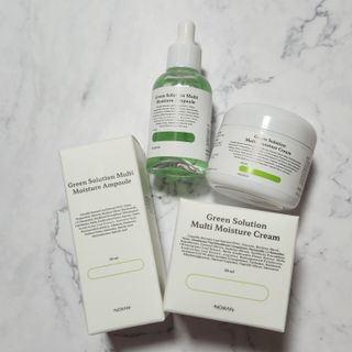 [녹산] 그린 솔루션 멀티 수분 앰플 + 그린 솔루션 멀티 수분크림 — 5점을 준 리뷰어가 2022년 10월 올린 사용 사진