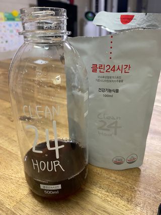 클린24시간 1BOX(5포) + 전용보틀(500ml) — 5점을 준 리뷰어가 2022년 9월 올린 사용 사진