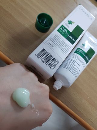 랑벨 랑바이오 블랙 시카 크림 50ml(블랙비 프로폴리스, 시카 4종, 판테놀 10 함유) — 5점을 준 리뷰어가 2022년 7월 올린 사용 사진