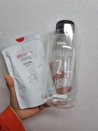 클린24시간 1BOX(5포) + 전용보틀(500ml) — 5점을 준 리뷰어가 2022년 10월 올린 사용 사진