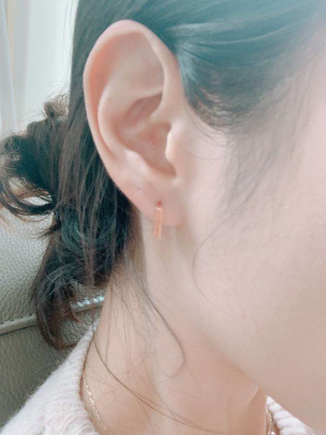 [골드앤디어] 14K 사각 네모 원터치 귀걸이_3color 리뷰 사진