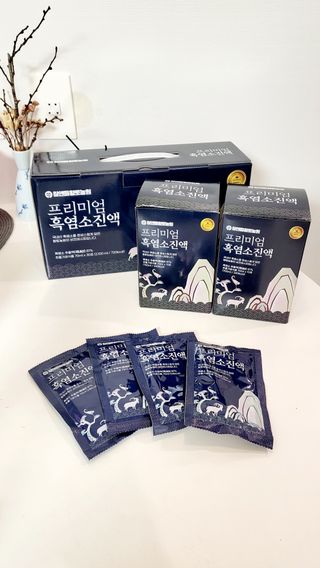 참앤들황토농원 국내산 흑염소를 정성스럽게 담은, 프리미엄 흑염소 진액 70ml x 30포 1박스 — 5점을 준 리뷰어가 2023년 1월 올린 사용 사진