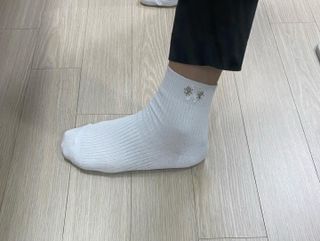 [사이즈가 있는 양말 필로이] 남/여 골지 발목 양말 4족 세트 남【S, M, L, XL】여【S, M, L】_컬러 랜덤 — 5점을 준 리뷰어가 2022년 6월 올린 사용 사진