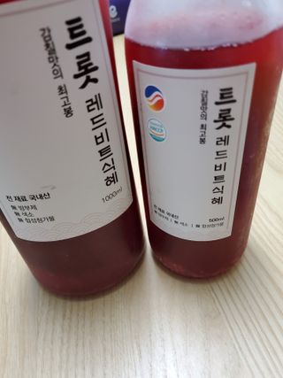 트롯전통식혜 트롯레드비트식혜 1리터 +500리터 — 5점을 준 리뷰어가 2021년 5월 올린 사용 사진