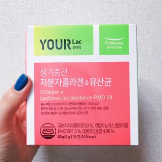 [풀무원건강생활] 생기충전 저분자콜라겐유산균 30포 — 5점을 준 리뷰어가 2021년 1월 올린 사용 사진