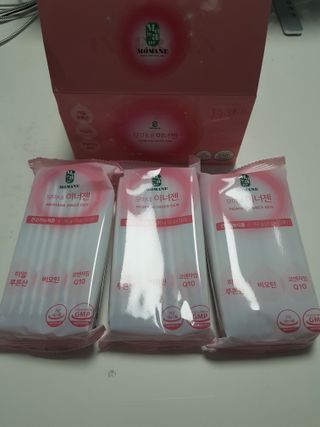 [모마네] 이너뷰티 히알루론산 비오틴 코큐텐 저분자피쉬콜라겐 - 3 g 30포 ★석류맛 — 5점을 준 리뷰어가 2021년 12월 올린 사용 사진