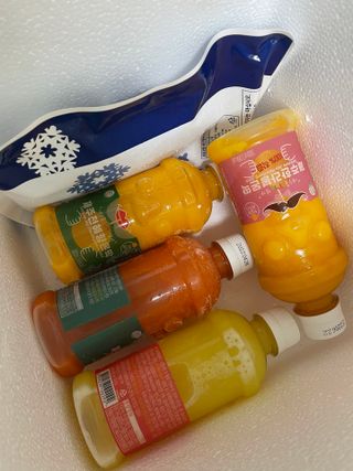 탐라원 제주의 맛, 몬딱주스 4종세트 - 한라봉몬딱주스, 천혜향몬딱주스, 청귤에이드, 당근몬딱주스 — 5점을 준 리뷰어가 2021년 7월 올린 사용 사진