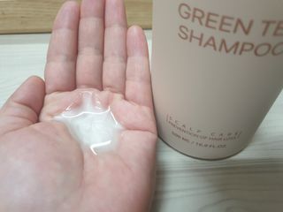 프리마인 더이상 뻣뻣하고 효과없는 탈모샴푸는 NO. 근본부터 케어하는 셀베이스 그린티샴푸(500ml) — 5점을 준 리뷰어가 2023년 2월 올린 사용 사진