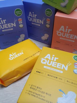 에어퀸 뉴브레스 유기농 생리대 4종 (팬티라이너 20P + 중형 10P + 대형 10P + 오버나이트 8P)_체험단 2차 — 5점을 준 리뷰어가 2024년 11월 올린 사용 사진