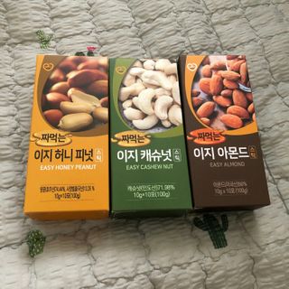 짜먹는 이지견과 짜먹는 이지아몬드, 짜먹는 이지허니피넛, 짜먹는 이지캐슈넛 각 10g X  10포 — 5점을 준 리뷰어가 2021년 2월 올린 사용 사진