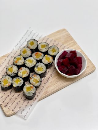 해풀잎 누구나 김밥*1ea [(혼합야채 35g *1ea,  김밥김 (5g, 5ea),  양념간장 (6g, 5ea), 참기름(5g, 2ea)] — 5점을 준 리뷰어가 2022년 5월 올린 사용 사진
