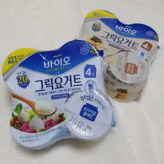 매일바이오 그릭요거트 오리지널 플레인 4개, 로스터리 커피믹스 4개 — 5점을 준 리뷰어가 2021년 12월 올린 사용 사진