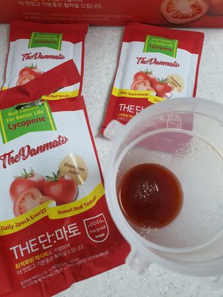 제이제이바이오 더단마토 프리미엄주스 100ml 30팩입 - 무설탕 스테비아 토마토즙 — 5점을 준 리뷰어가 2022년 1월 올린 사용 사진