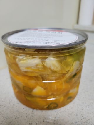 셰프애찬 단호박 백김치 1kg — 4점을 준 리뷰어가 2022년 10월 올린 사용 사진