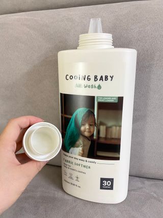 쿠잉베이비 에어워시 세탁세제,섬유유연제 1L — 5점을 준 리뷰어가 2022년 12월 올린 사용 사진