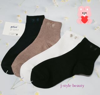 [사이즈가 있는 양말 필로이] 남/여 골지 발목 양말 4족 세트 남【S, M, L, XL】여【S, M, L】_컬러 랜덤 — 4점을 준 리뷰어가 2022년 6월 올린 사용 사진