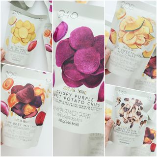 딜라이트 프로젝트 원물칩 5종 9ea(고구마칩, 자색고마칩, 느타리버섯칩, 비트 믹스칩, 단호박 믹스칩) — 5점을 준 리뷰어가 2022년 4월 올린 사용 사진