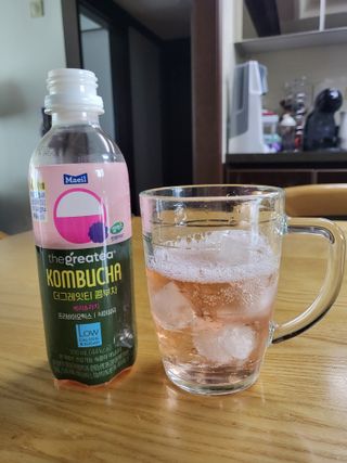 더그레잇티 콤부차 [매일유업] 더그레잇티 44kcal 콤부차 300ml *12개입 (오리지널 6개+베리리치 6개) — 5점을 준 리뷰어가 2023년 8월 올린 사용 사진