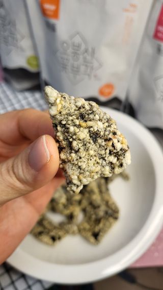 오봉산꽃부각 [만나식품] 오봉산 꽃부각 3가지 맛(오리지널, 새우맛, 매운고추맛) — 5점을 준 리뷰어가 2023년 1월 올린 사용 사진