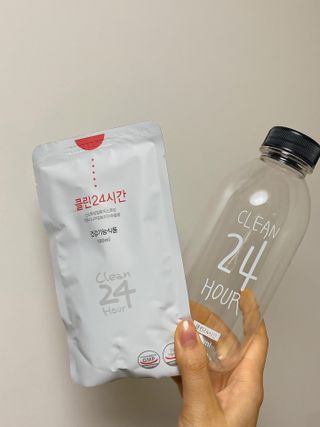 클린24시간 1BOX(5포) + 전용보틀(500ml) — 5점을 준 리뷰어가 2022년 8월 올린 사용 사진