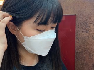 [심폐소생소] KF94 오늘의 마스크 대형 — 5점을 준 리뷰어가 2021년 9월 올린 사용 사진
