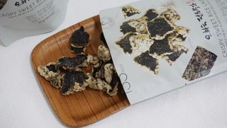 오희숙 전통부각 명인 찹쌀김부각, 찹쌀다시마부각, 황태껍질튀각 총 6봉 — 5점을 준 리뷰어가 2021년 6월 올린 사용 사진