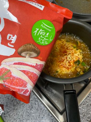 [풀무원] 자연은맛있다 정면, 백면, 홍면  세트 — 5점을 준 리뷰어가 2021년 4월 올린 사용 사진
