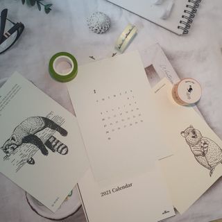 콜린스 2021 엽서 캘린더와 마스킹 테이프 3종 — 4.5점을 준 리뷰어가 2020년 12월 올린 사용 사진