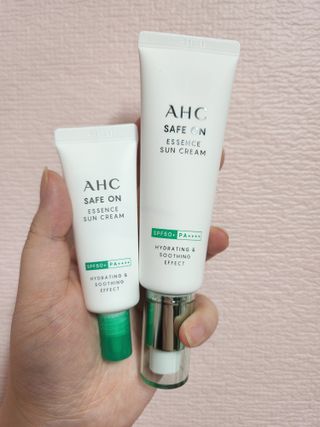 [AHC] 세이프온 에센스 선크림 올리브영 스페셜 증정 기획세트 — 5점을 준 리뷰어가 2022년 6월 올린 사용 사진